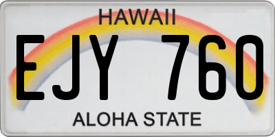 HI license plate EJY760