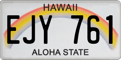 HI license plate EJY761