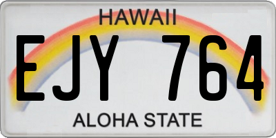 HI license plate EJY764