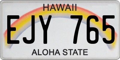 HI license plate EJY765