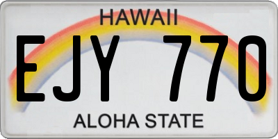 HI license plate EJY770