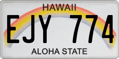 HI license plate EJY774
