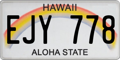 HI license plate EJY778