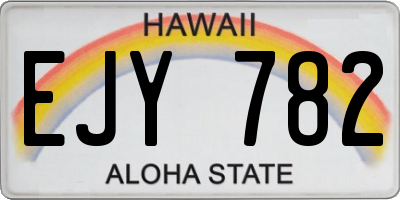 HI license plate EJY782