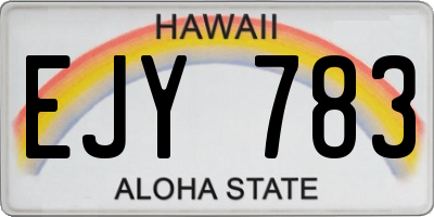 HI license plate EJY783