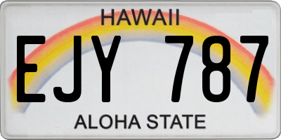 HI license plate EJY787