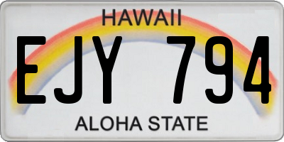 HI license plate EJY794