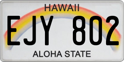 HI license plate EJY802