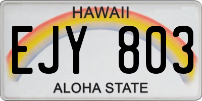 HI license plate EJY803
