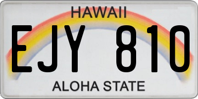 HI license plate EJY810