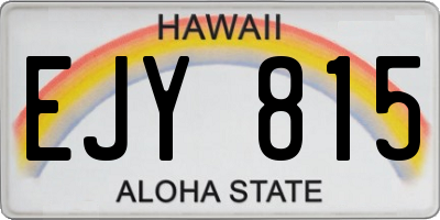 HI license plate EJY815