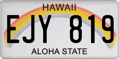 HI license plate EJY819