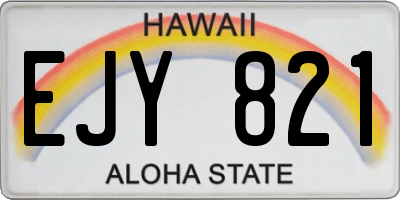 HI license plate EJY821