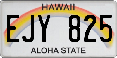 HI license plate EJY825