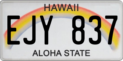 HI license plate EJY837