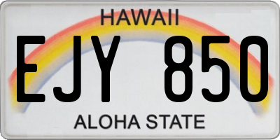 HI license plate EJY850