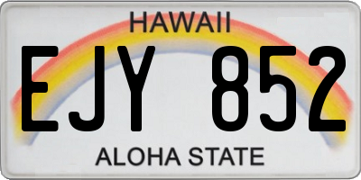 HI license plate EJY852