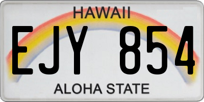 HI license plate EJY854