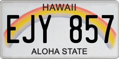 HI license plate EJY857