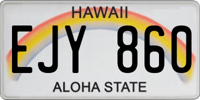 HI license plate EJY860