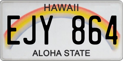 HI license plate EJY864