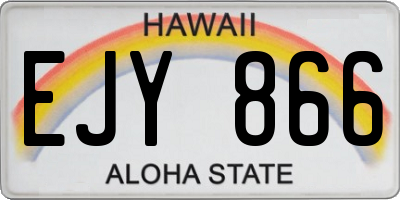 HI license plate EJY866