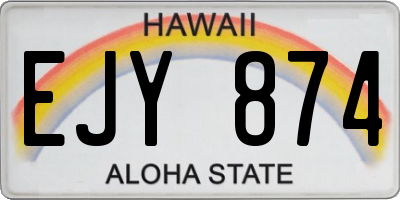HI license plate EJY874