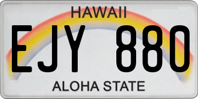HI license plate EJY880