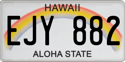 HI license plate EJY882