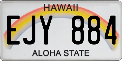 HI license plate EJY884