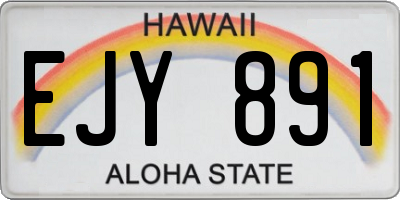 HI license plate EJY891