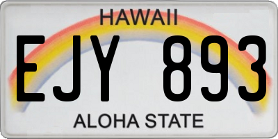 HI license plate EJY893