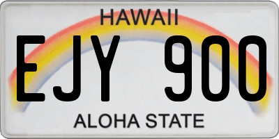 HI license plate EJY900