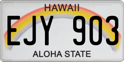 HI license plate EJY903