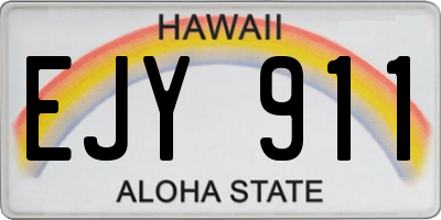 HI license plate EJY911