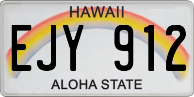 HI license plate EJY912