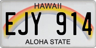 HI license plate EJY914