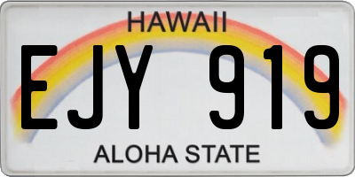 HI license plate EJY919