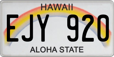 HI license plate EJY920