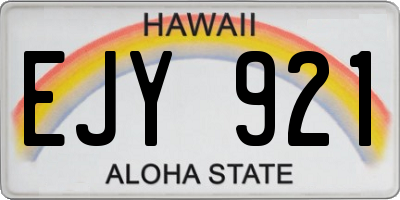 HI license plate EJY921