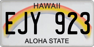 HI license plate EJY923