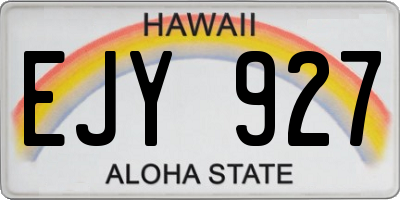 HI license plate EJY927
