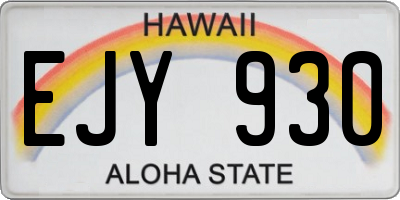 HI license plate EJY930