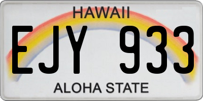 HI license plate EJY933