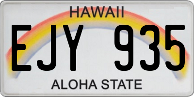 HI license plate EJY935