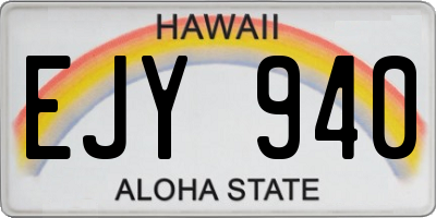 HI license plate EJY940