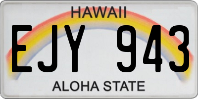 HI license plate EJY943