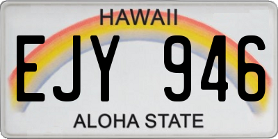 HI license plate EJY946