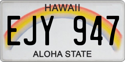 HI license plate EJY947