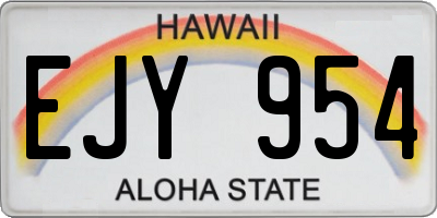 HI license plate EJY954